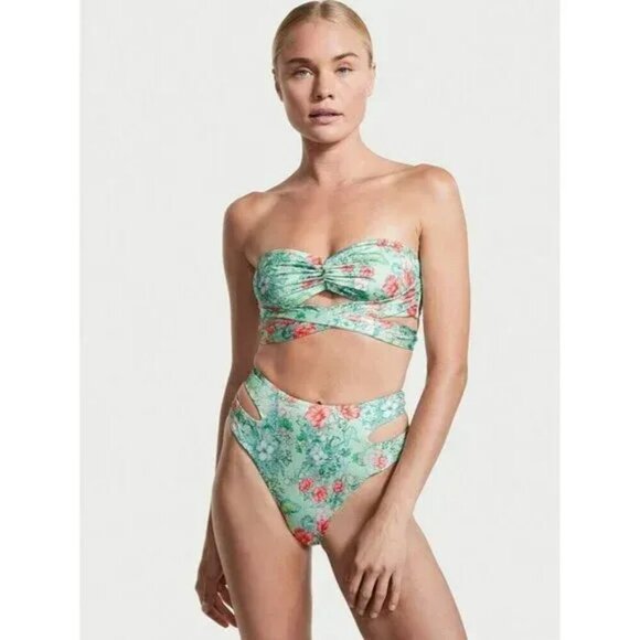 Victoria’s Secret Swim Wrap High Waist Cheeky Bikini Bottom Butterfly Floral XL - Picture 5 of 5